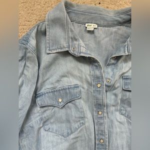 Aerie Chambray Denim Long Sleeved Button Down